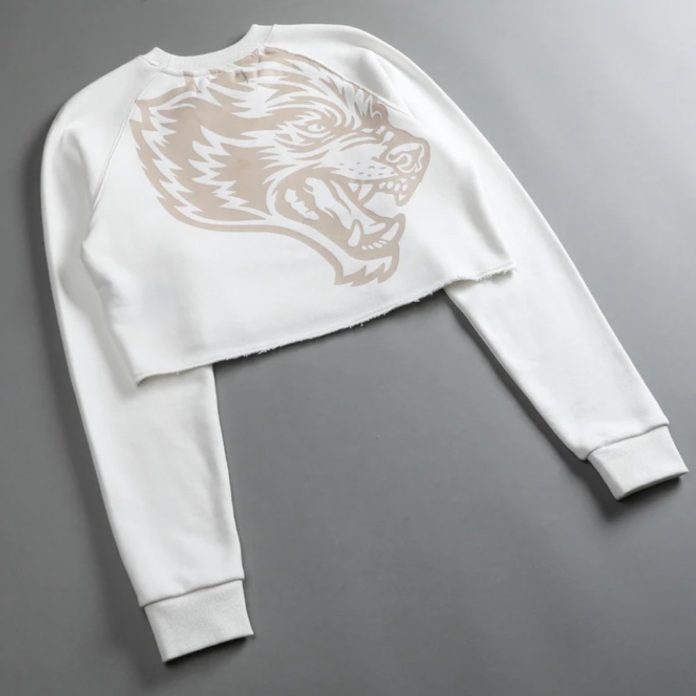 RESPECT US RAGLAN WOLVES CREWNECK in cream white Darc sport
